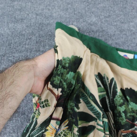Farm Rio Skirt Womens Large Jungle Print V Waist Midi Green Tropical Boho Chic - Picture 11 of 14